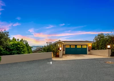 UK property listing transformed with a dramatic sunset sky replacement for a warm and inviting look.
